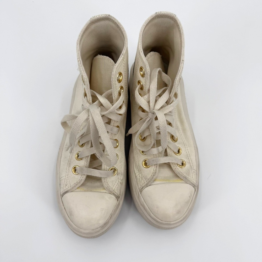 Converse Chuck Taylor All Star Move Platform High Top Cream Gold Kids‎ 3.5 - Picture 3 of 12